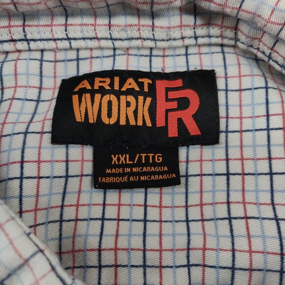 Ariat FR Work Shirt Mens 2XL XXL Flame Resistant HRC2 Plaid Button Up 10014857 - Picture 12 of 15